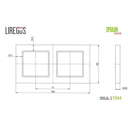 Liregus Epsilon dvivietis rėmelis šampano image 2