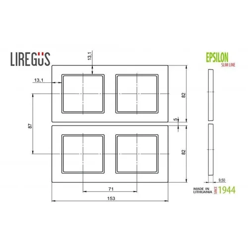Liregus Epsilon dvivietis rėmelis šampano image 3