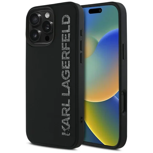 Karl Lagerfeld HC 3D gumos dėklas iPhone 16 Pro Max, juodas image 1