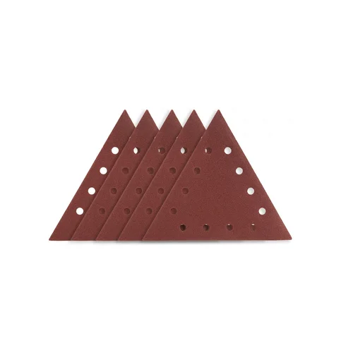 GRAPHITE Velcro šlifavimo popierius K80 trikampis, 5vnt, 12 skylių, 59G264 image 1