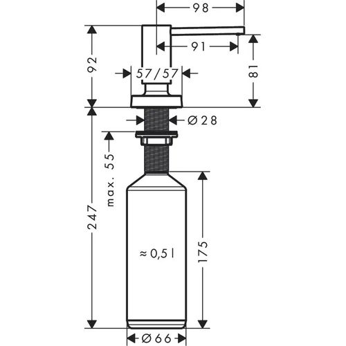 Hansgrohe A71 40468000 chromas dozatorius image 2