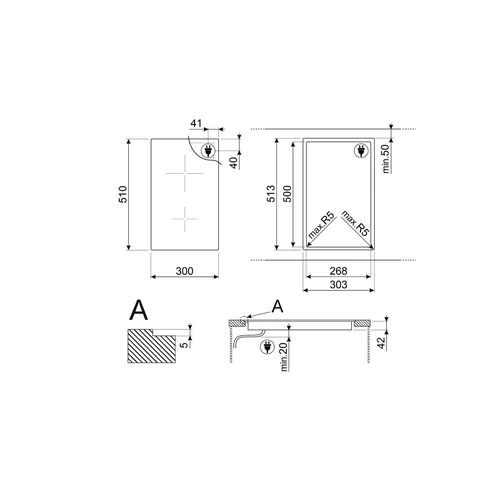 SMEG SE232TD1 įmontuojama elektrinė kaitlentė 30 cm Juoda image 3