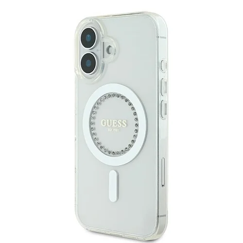 Guess IML Deimantai MagSafe dėklas iPhone 16, baltas image 2