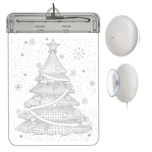 LED 3D vitražas Kalėdų eglutė image 1