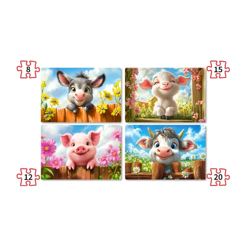 4in1 dėlionė Mielos gyvūnėlės B-041084 image 2