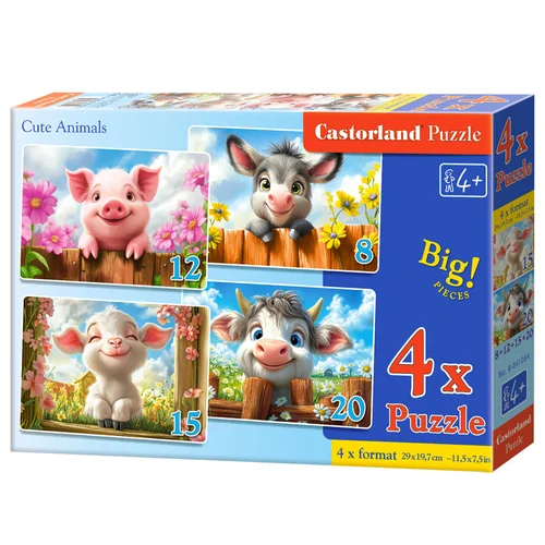 4in1 dėlionė Mielos gyvūnėlės B-041084 image 3