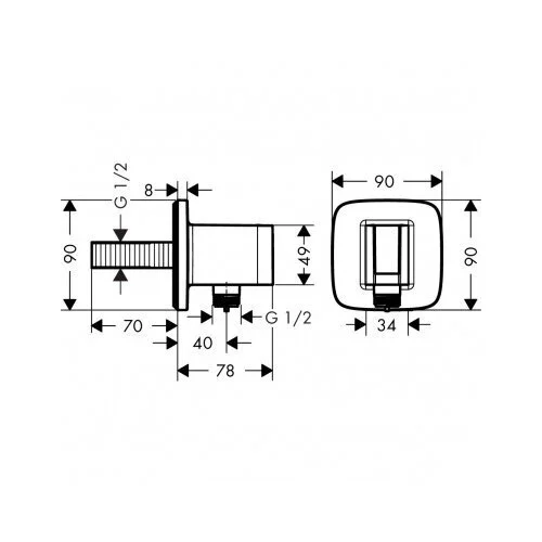 HANSGROHE Fixfit Porter E jungtis potinkiniam dušui su laikikliu, chromo image 2