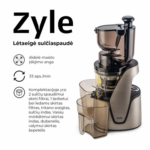 Zyle ZY016SSJ Lėtaeigė sulčiaspaudė image 2