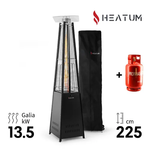 Heatum Atėnė piramidinis dujinis šildytuvas (Juoda, 13.5 kW) image 1