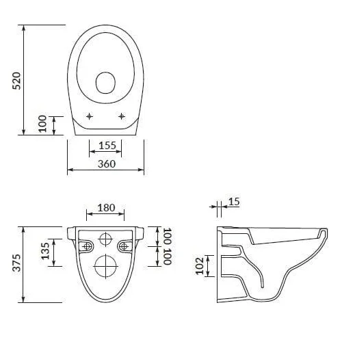 Cersanit Agis C717 komplektas juodas image 3