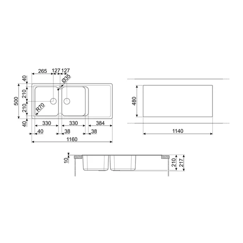 Smeg LZ116A2 akmens masės plautuvė image 2