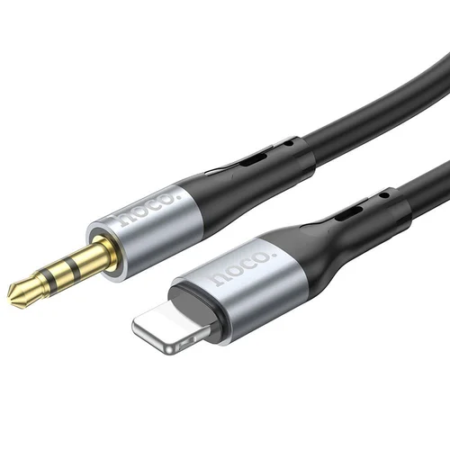 Hoco UPA22 AUX kabelis 3,5 mm–Lightning, 1 m, juodas image 2