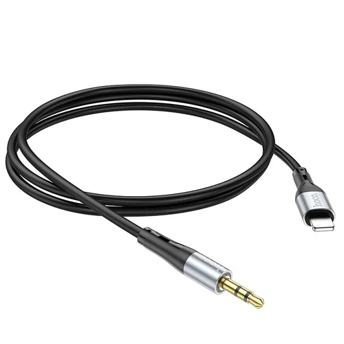 Hoco UPA22 AUX kabelis 3,5 mm–Lightning, 1 m, juodas image 3