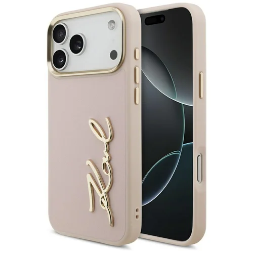 Karl Lagerfeld Karl Script Logo dėklas iPhone 17 Pro Max, rožinis image 1