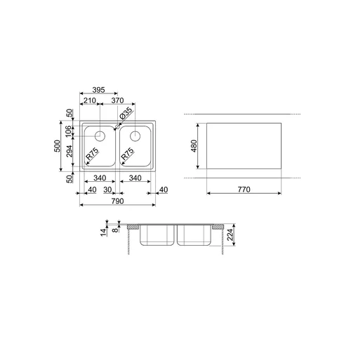 Virtuvės plautuvė Smeg SP792-2 image 3