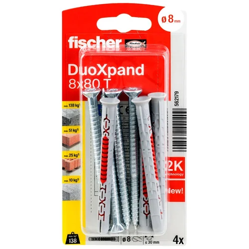 Fischer DuoXpand 8x80 kaištis su varžtu, 4 vnt. image 2