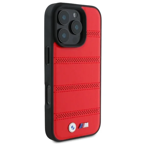 BMW M Perforuota ir siūta linija MagSafe dėklas iPhone 16 Pro Max, raudonas image 3