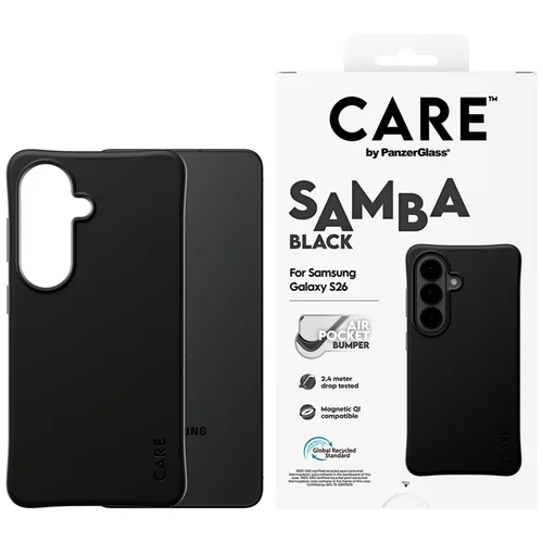 CARE by PanzerGlass Samba Black Qi dėklas Samsung Galaxy S26, juodas image 1