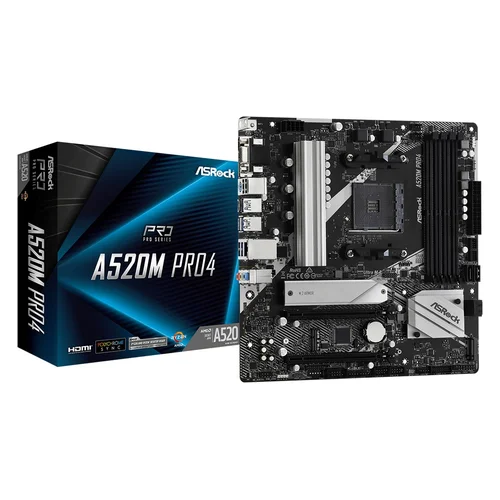 Asrock A520M Pro4 AM4 micro ATX pagrindinė plokštė image 1