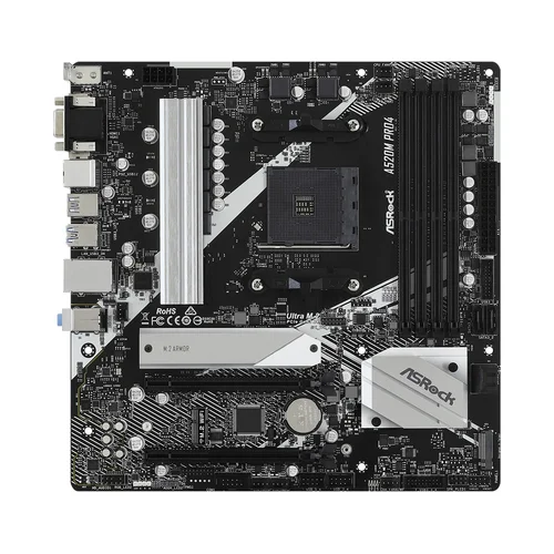 Asrock A520M Pro4 AM4 micro ATX pagrindinė plokštė image 3