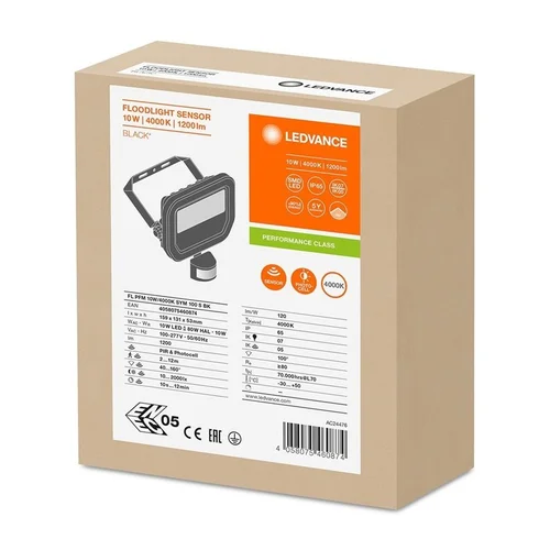Ledvance lauko prožektorius LED 10 W 1200 lm IP65 juodas image 2