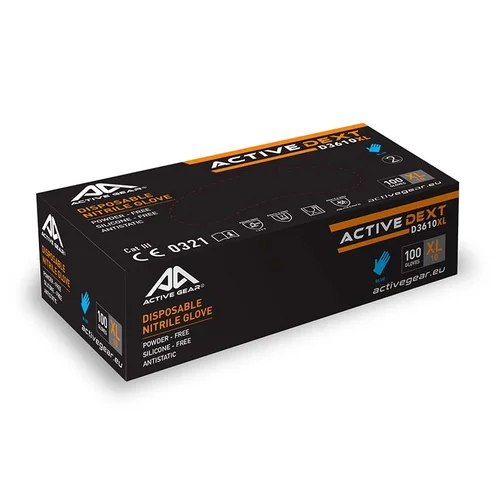Active Gear nitrilinės pirštinės L, 100 vnt. image 2