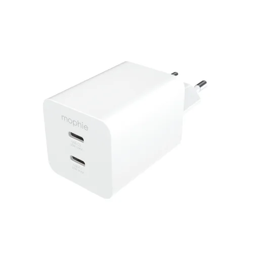 mophie Essentials Dual USB-C PD 50W baltas image 1