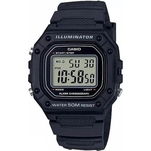 Casio W-218H-1A vyriškas laikrodis, juodas image 1