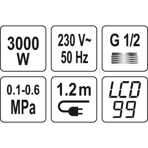 FALA KATLA-1 elektrinis vandens šildytuvas su maišytuvu, LCD image 3