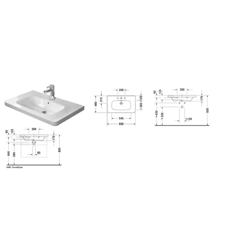Praustuvas Duravit DuraStyle 80 cm 2320800000 image 2
