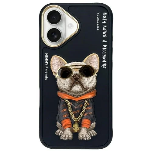 Nimmy „Akinių šunys“ dėklas iPhone 16, juodas image 1