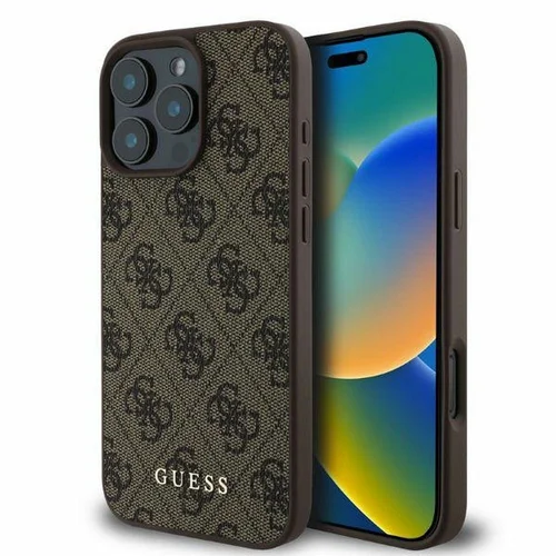 Guess 4G Classic dėklas iPhone 16 Pro, rudas image 1