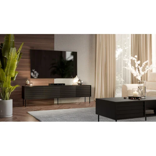 Cama CORTINA 4D TV staliukas 200 × 40 × 55 cm juodas image 3