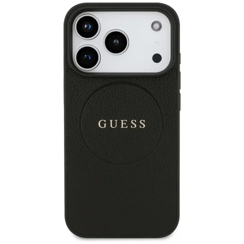 Guess Grained Ring MagSafe dėklas iPhone 17 Pro, juodas image 3