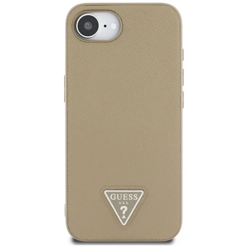 Guess Grained Triangle MagSafe dėklas iPhone 16e, rudas image 3