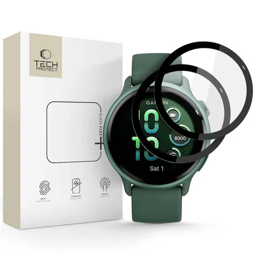Tech-Protect Glass Flex+ hibridinis stiklas Garmin Vivoactive 6, juodas, 2 vnt. image 1