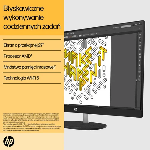 HP 27-cr0232nw Ryzen 5 7520U 27 col. 16 GB 512 GB baltas image 3