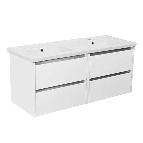 KAMĖ City 120-2 vonios spintelė 121 cm, blizgi balta image 1