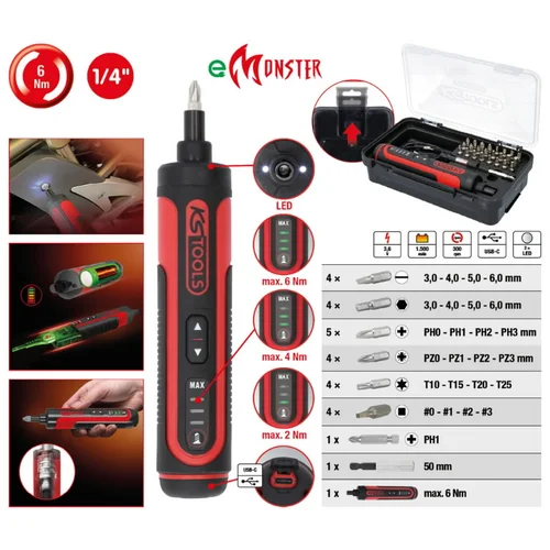 KS Tools eMONSTER akumuliatorinis suktuvas 1/4'' image 3