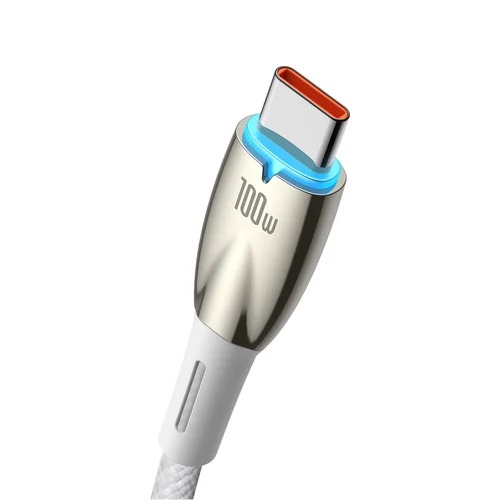 Baseus Glimmer USB-A–USB-C 100 W 1 m baltas įkrovimo laidas image 2