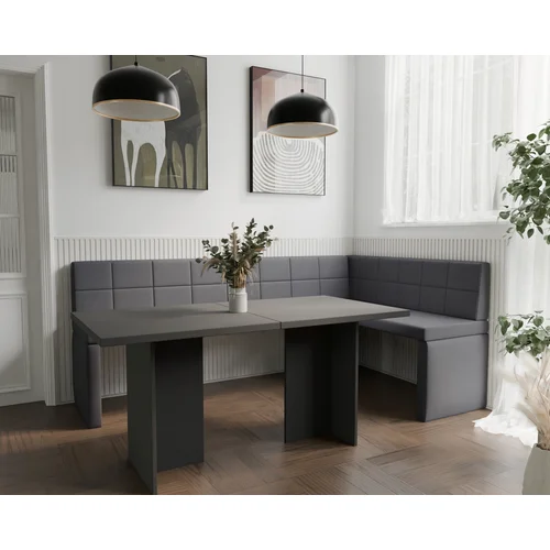 Virtuvinis kampas MELVIN 128 × 168 cm, dešinė, pilka image 3