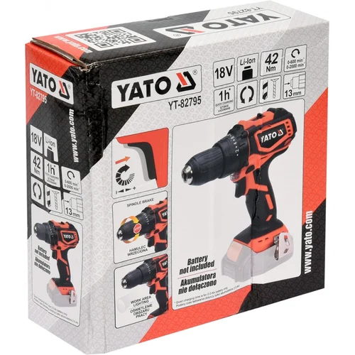 Yato YT-82795 18V bešepetėlinis gręžtuvas Ø 1–13 mm image 3