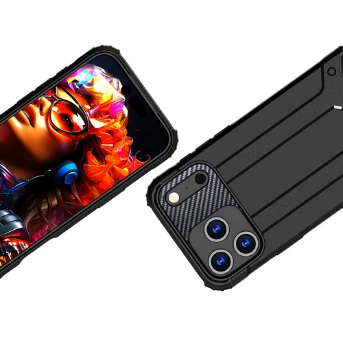 iPhone 17 Pro Max hibridinis dėklas, juodas image 3