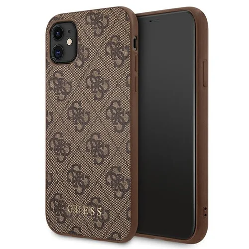 Guess 4G Metal Gold Logo dėklas iPhone 11/XR, rudas image 1