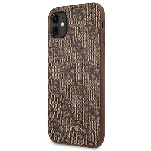 Guess 4G Metal Gold Logo dėklas iPhone 11/XR, rudas image 2