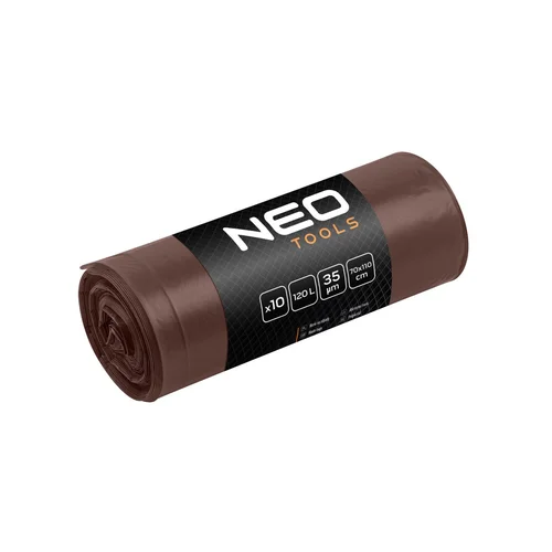 NEO TOOLS Atliekų maišeliai 120 L, rudi, 35 μm, 10 vnt. image 1