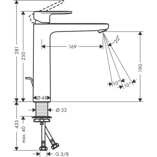 Hansgrohe Vernis Blend 71552000 praustuvo maišytuvas, chromo image 3