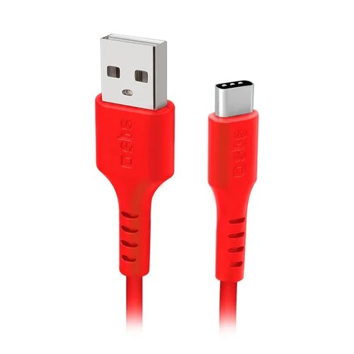 SBS TECABLEMICROC15R USB-A–USB-C laidas, 1,5 m, raudonas image 1