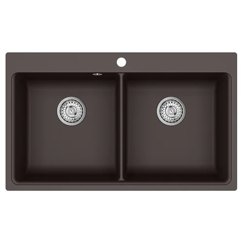 HELIKA Magna SQM200-120W akmens masės plautuvė, tamsiai ruda image 1