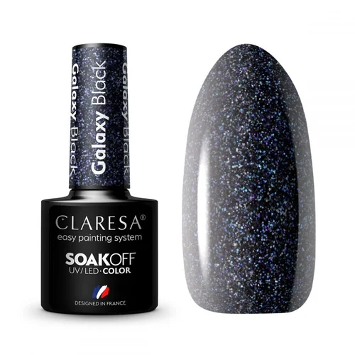 CLARESA Galaxy Black hibridinis nagų lakas 5 g image 1